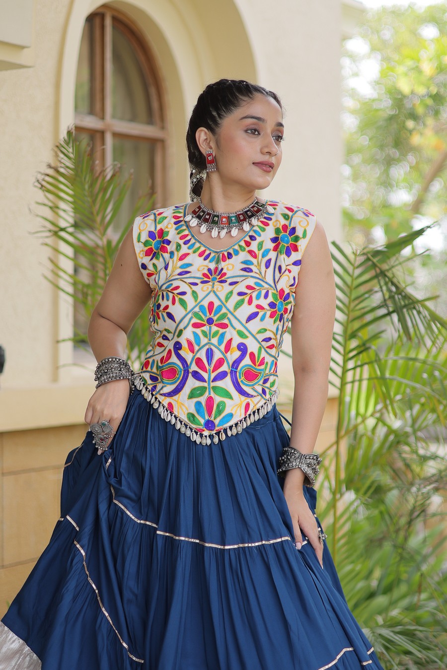 Women’s Designer Embroidered Lehenga Choli Set | Ethnic Flared Skirt with Traditional Blouse | Wedding & Festive Wear
