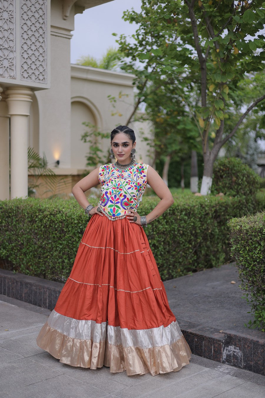 Women’s Designer Embroidered Lehenga Choli Set | Ethnic Flared Skirt with Traditional Blouse | Wedding & Festive Wear
