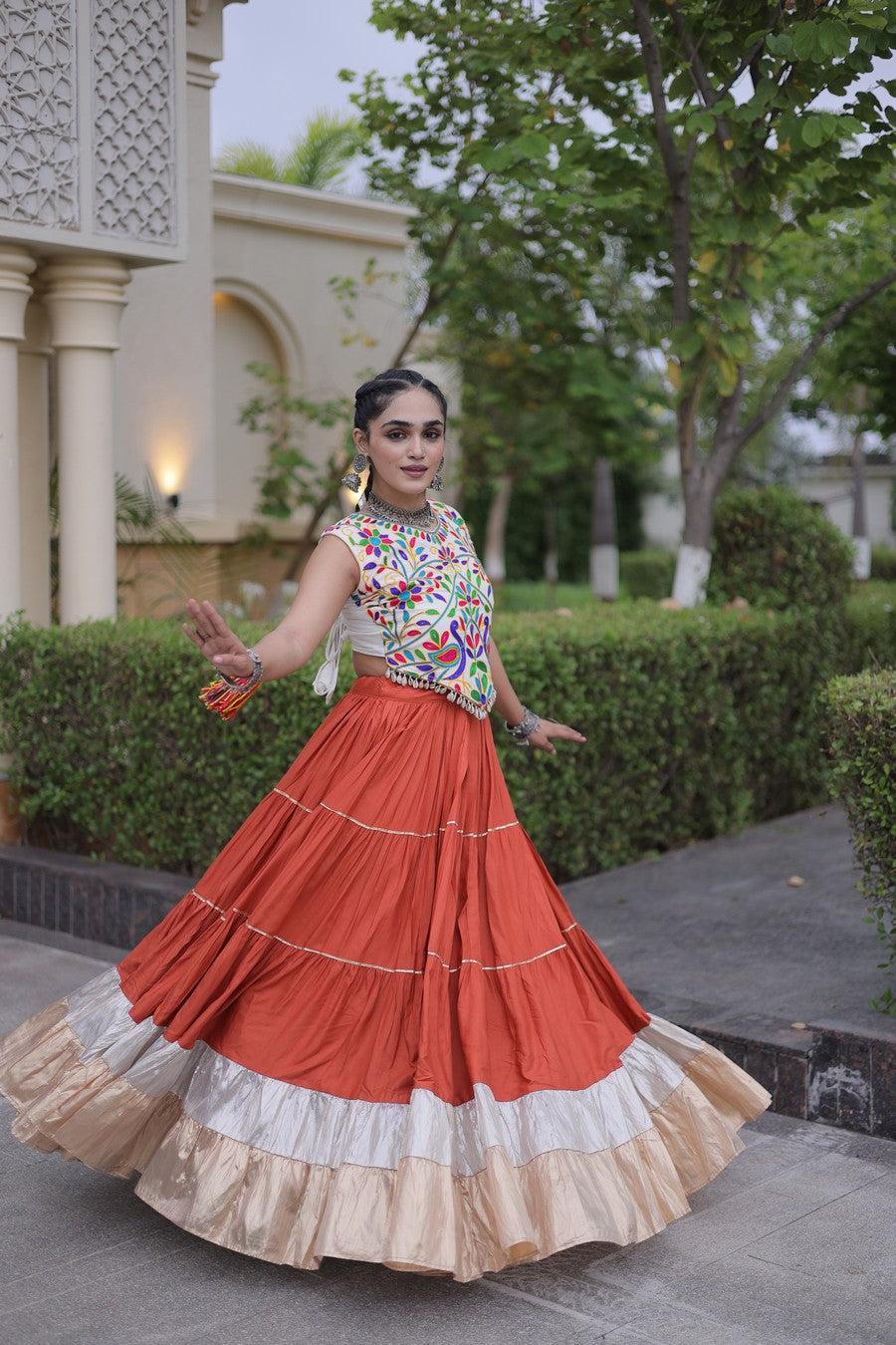 Women’s Designer Embroidered Lehenga Choli Set | Ethnic Flared Skirt with Traditional Blouse | Wedding & Festive Wear