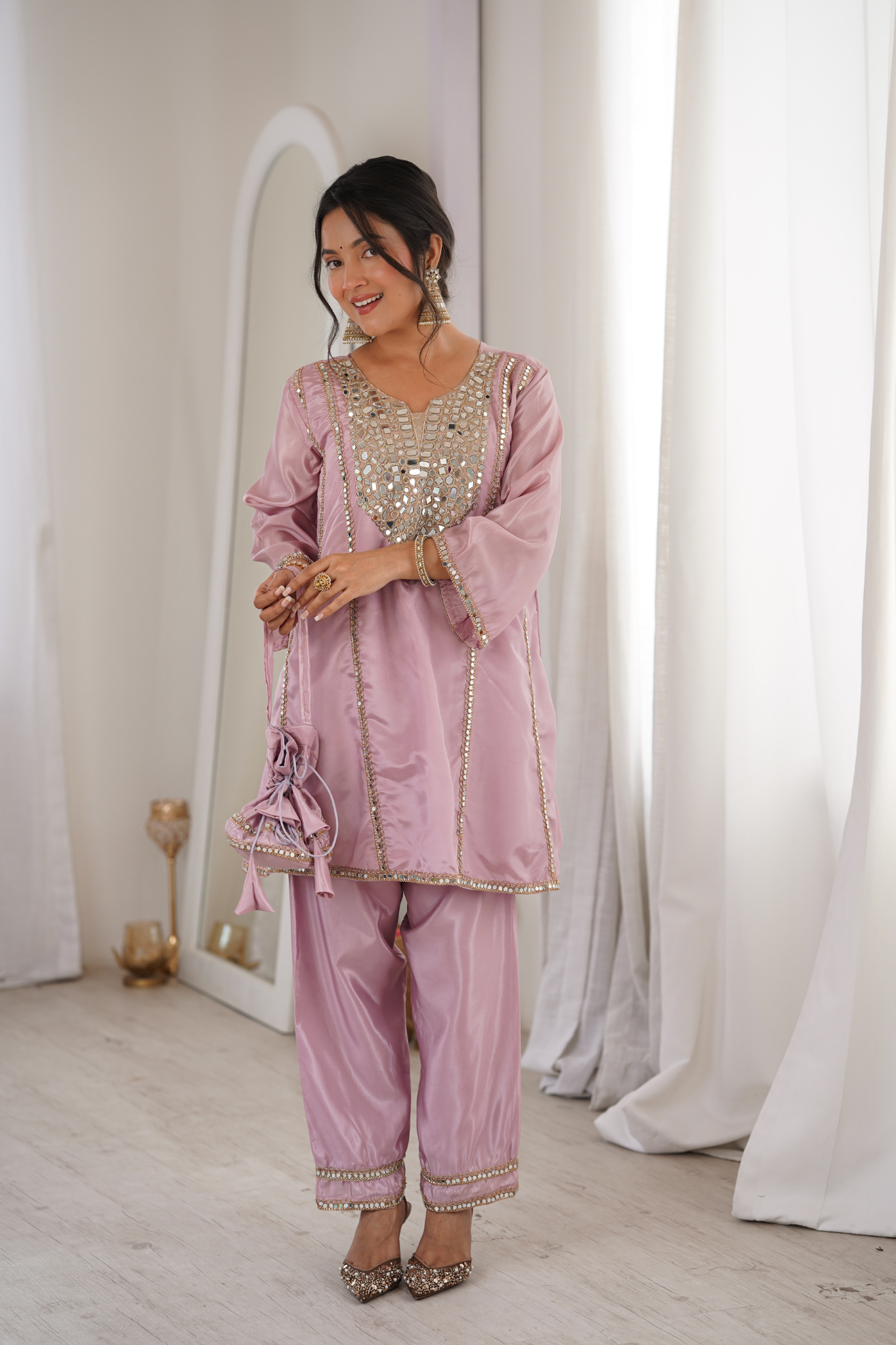 Traditional Mirror Work Dress for Women