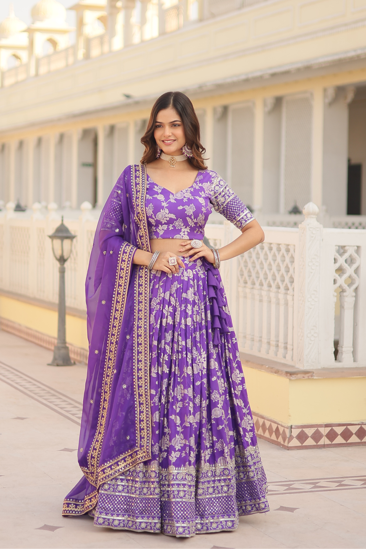 Women's Designer Floral Printed Lehenga Choli Set with Dupatta