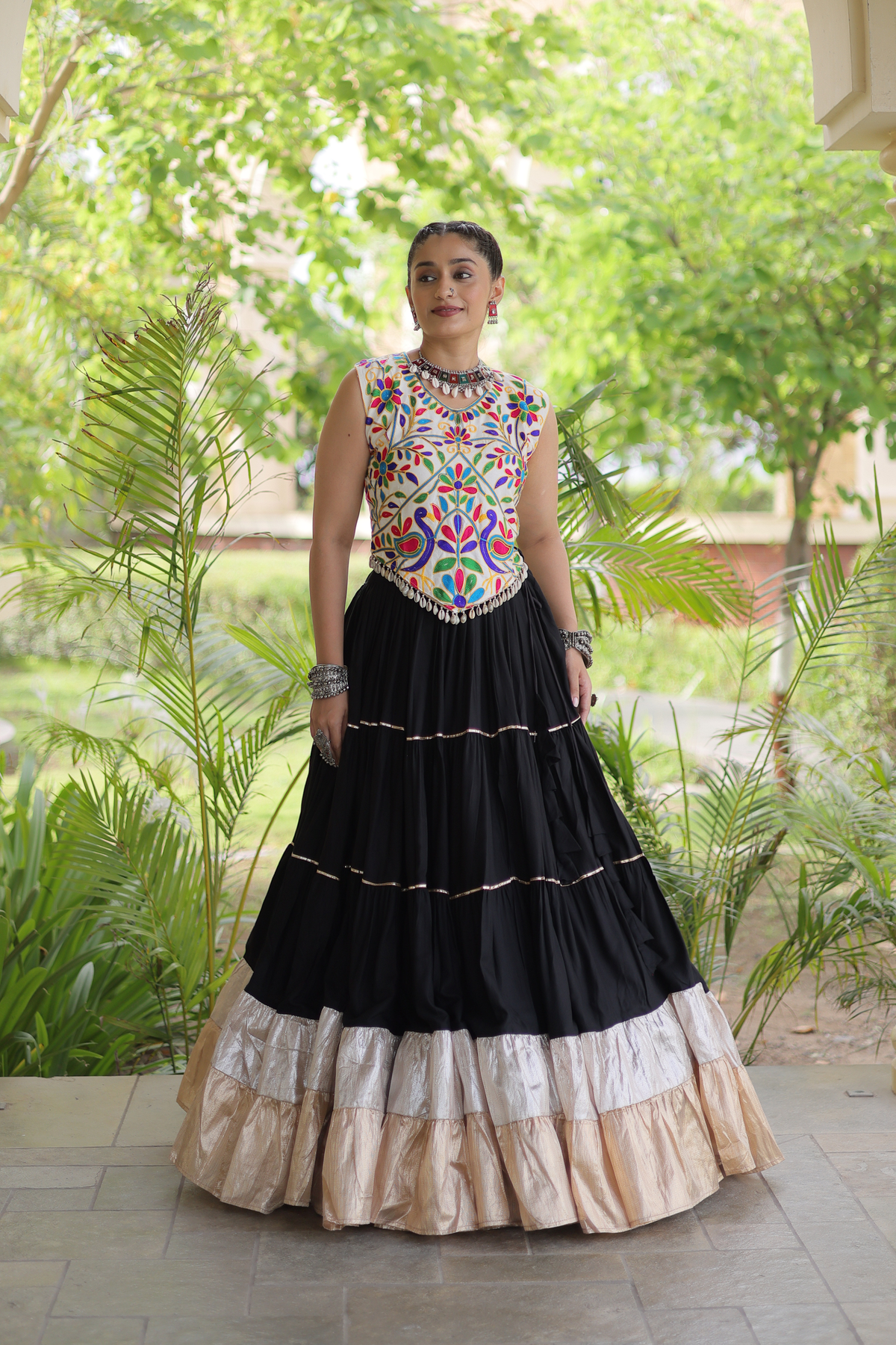 Women’s Designer Embroidered Lehenga Choli Set | Ethnic Flared Skirt with Traditional Blouse | Wedding & Festive Wear