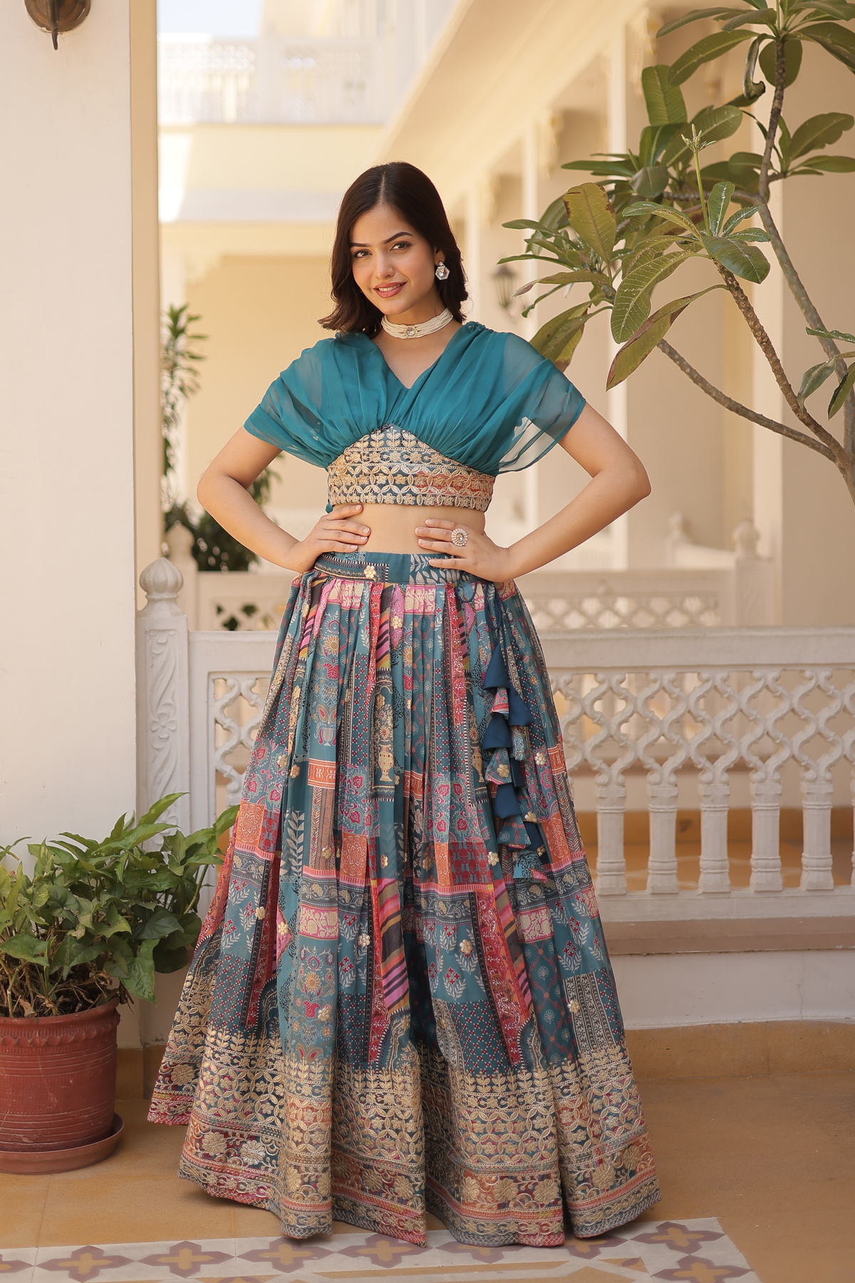 Designer Printed Lehenga Choli for Women with Dupatta
