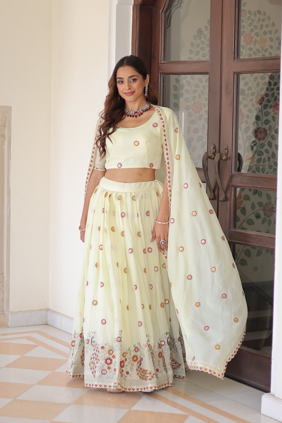 Women Designer Lehenga Choli Dupatta Set with Embroidery Work