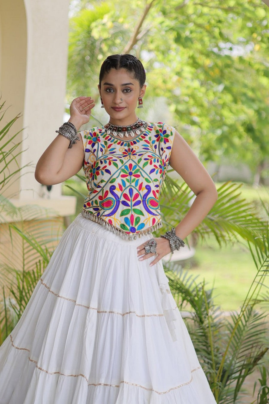 Women’s Designer Embroidered Lehenga Choli Set | Ethnic Flared Skirt with Traditional Blouse | Wedding & Festive Wear